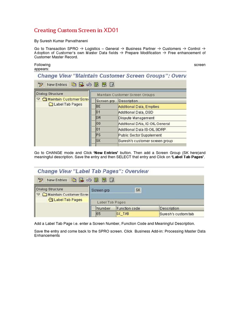 Customizando Cadastro de Cliente (XD01) (XD02) | PDF | Database ...