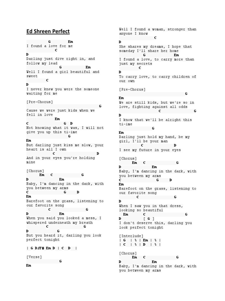 Kord Lagu Perfect | PDF | Song Structure | Songs
