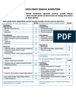 Optimized Post-Anesthesia Recovery Scoring