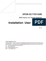 Installation User Manual: Epon Olt Fd1104B