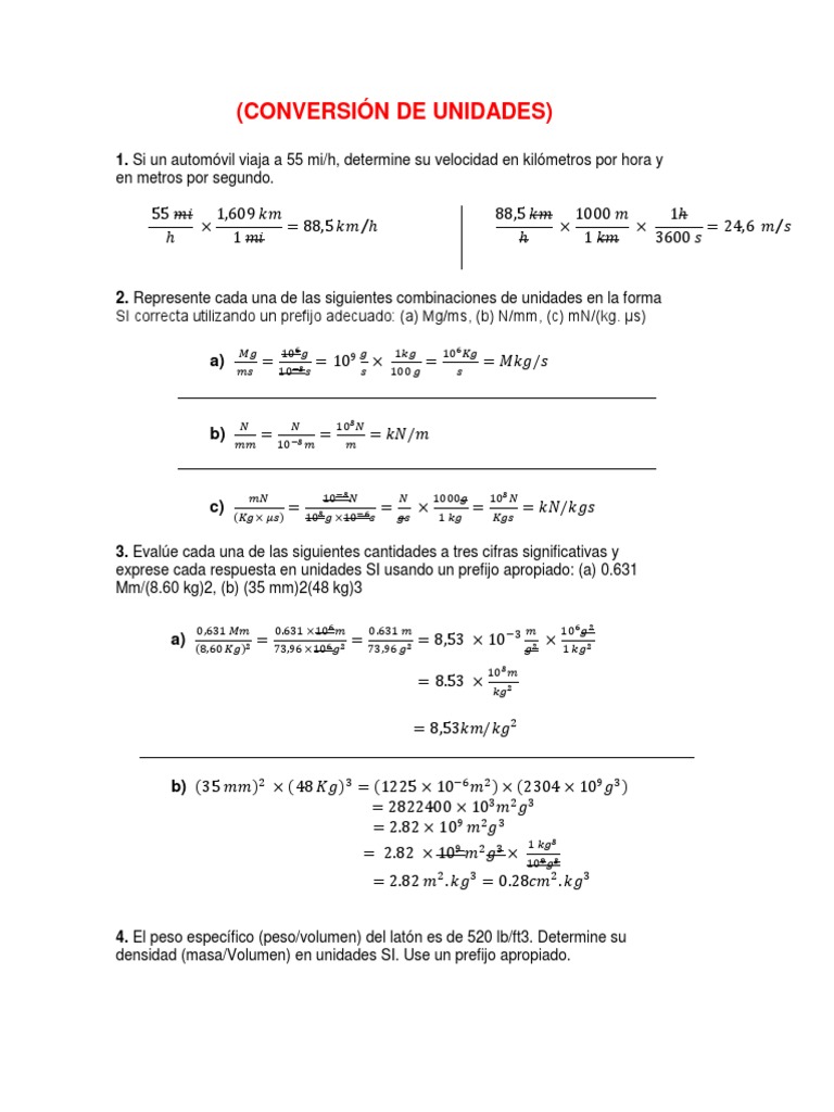 Km Hora A Metros Por Segundo 25 Preguntas | PDF | Sistema Internacional de Unidades | Naturaleza