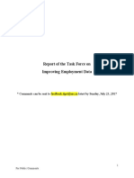 Task Force On Improving Employment Data - Report For Public Comments
