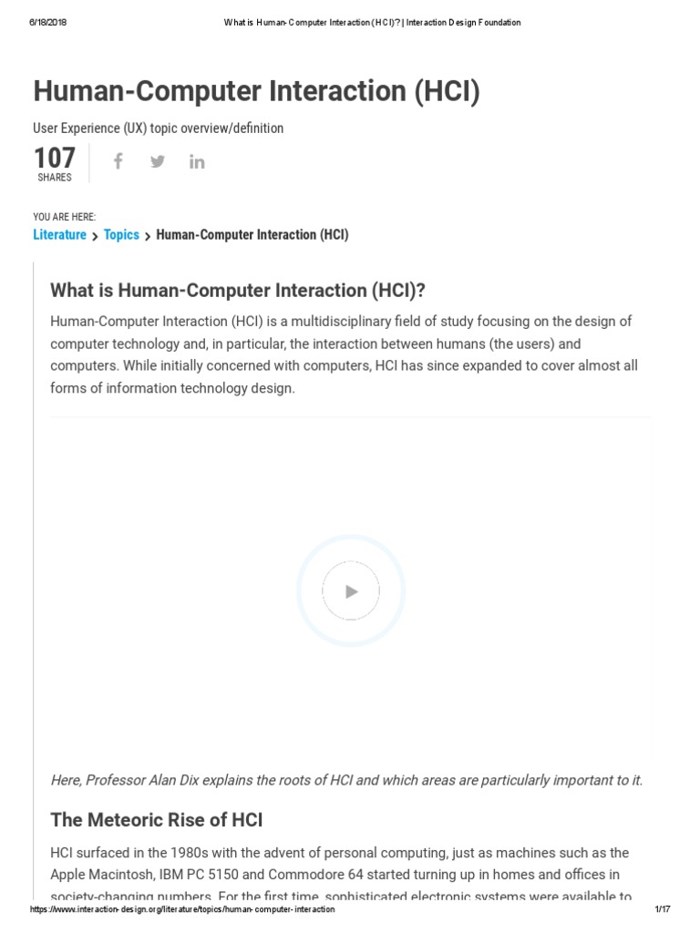 Understanding Human-Computer Interaction | PDF | Human–Computer ...
