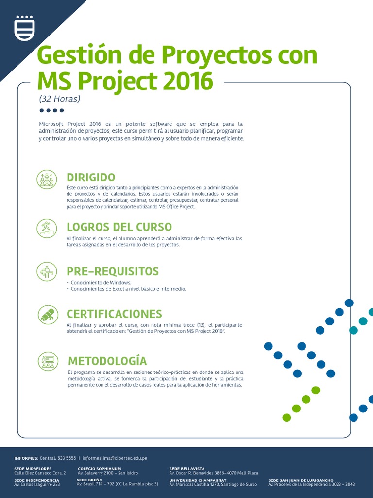 Curso de Gestión de Proyectos MS Project 2016 | PDF | Gestión de ...