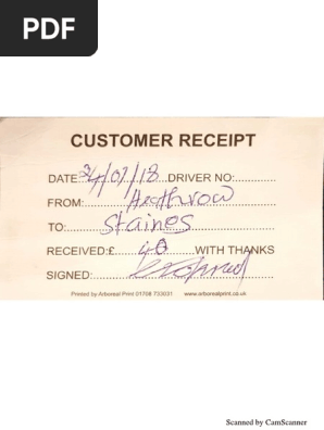 Taxi Receipt