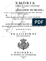 Costa, Memoria Sobre a Necessidade de Abolir a Introdução Dos Escravos Africanos No Brasil