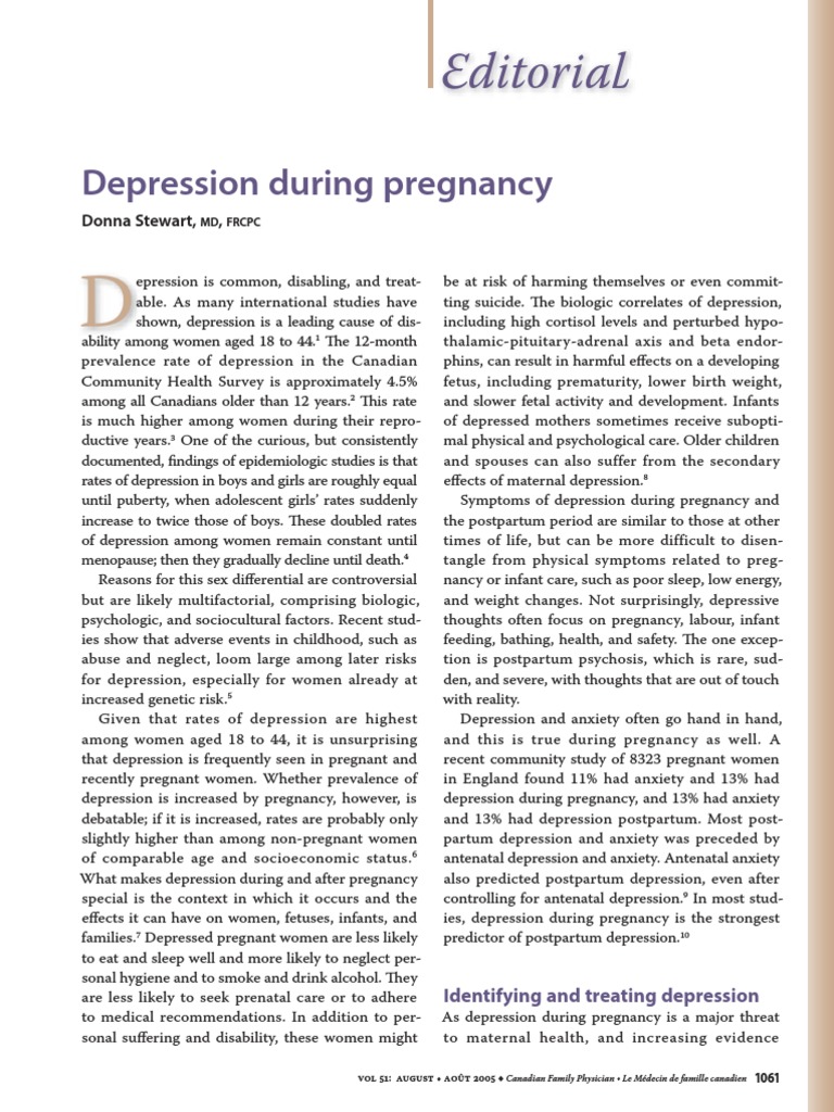 Depression During Pregnancy | PDF | Major Depressive Disorder ...