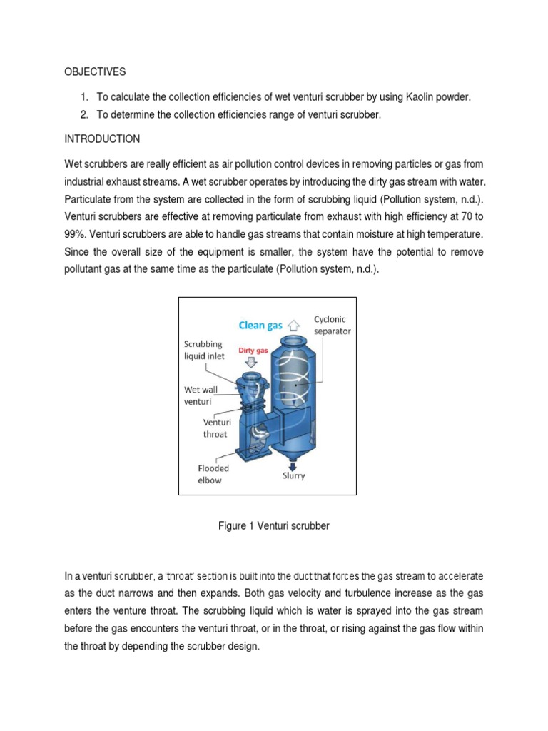 Introduction Venturi Scrubber PDF Air Pollution Civil Engineering