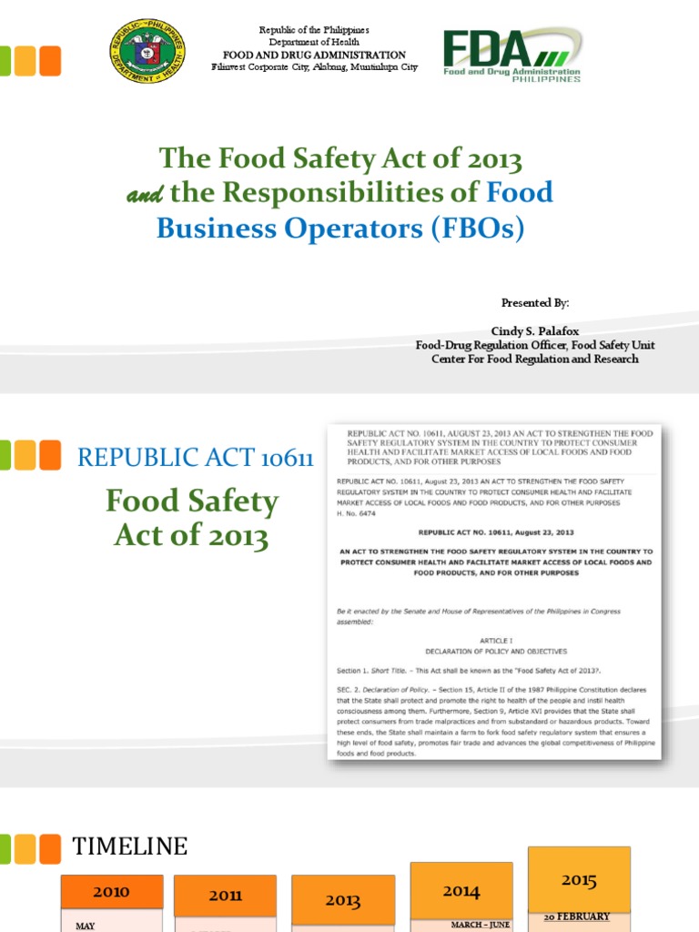 1 Food Safety Act PDF PDF Food Safety Food And Drug Administration