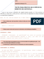 Modelo de petição para provocar o início da fase de cumprimento de sentença