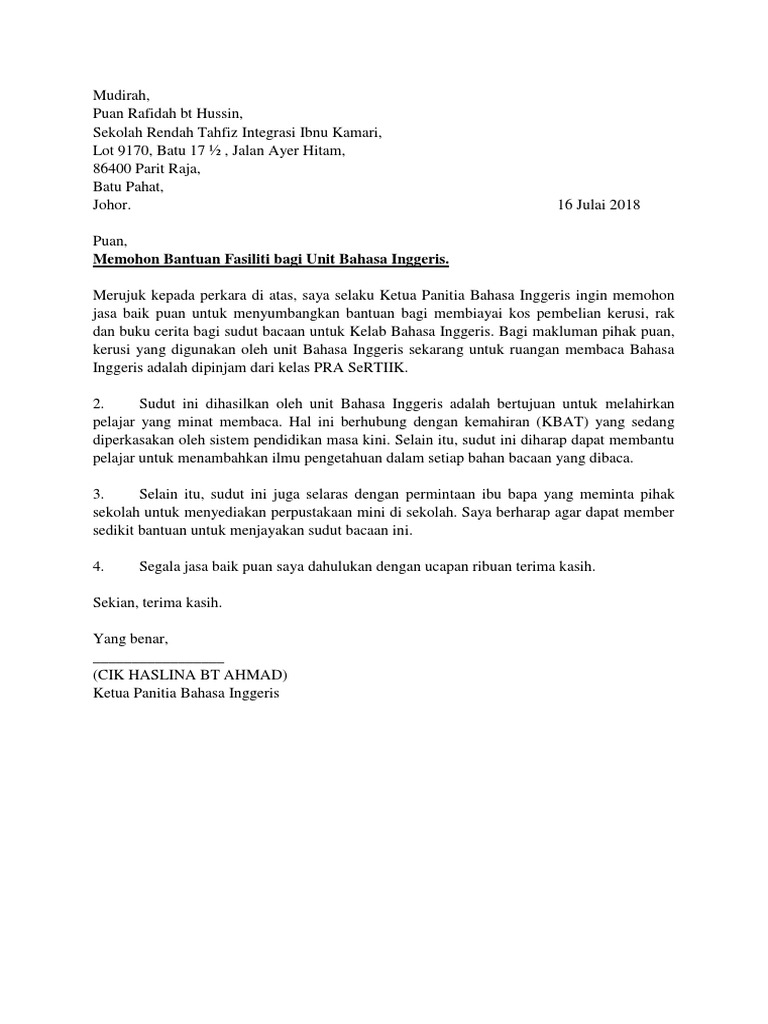 Surat Bahasa Inggeris Pdf