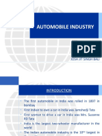 Automobile Industry: Presented by Josh Jit Singh Bali