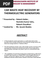 Car Waste Heat Recovery by Thermoelectric Generators