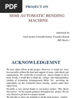 Semi Automatic Bending Machine: Project On