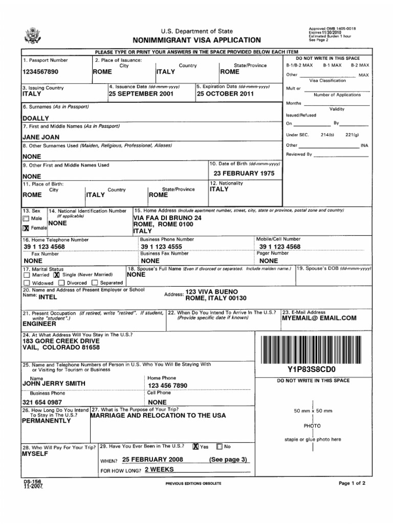Form DS 156.PDF Sample | PDF