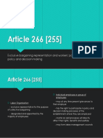 Article 266 (255) : Exclusive Bargaining Representation and Workers' Participation in Policy and Decision-Making