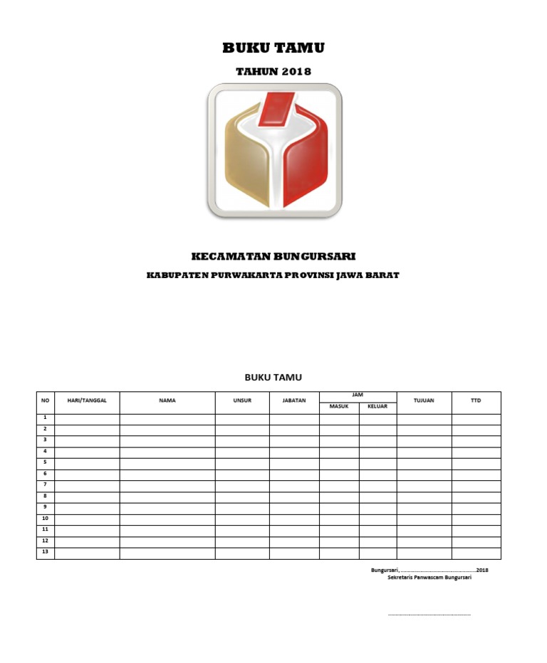 Contoh Buku Tamu PDF
