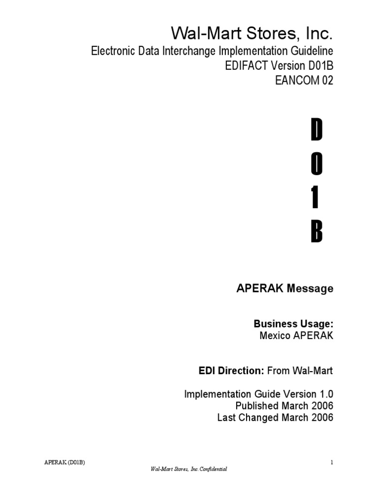 APERAK EDI Guidelines for Wal-Mart | PDF | Electronic Data Interchange ...