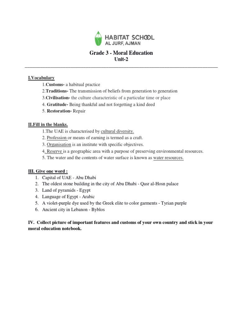 Understanding Traditions, Customs and Cultural Diversity: A Moral ...