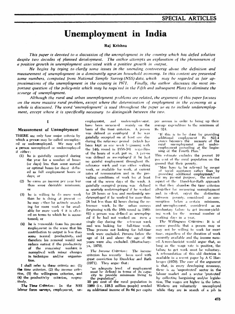 Unemployment in India | PDF | Unemployment | Social Science