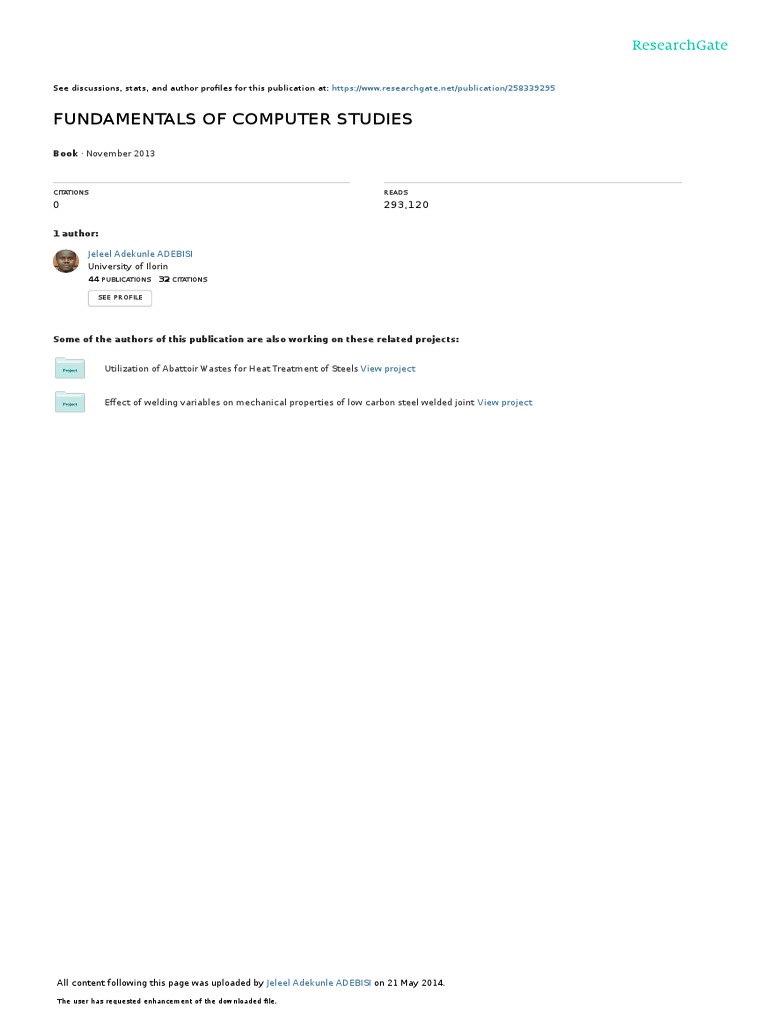 Fundamentals of Computer Studies | Download Free PDF | Computer ...