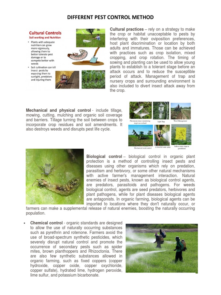 Different Pest Control Method Biological Pest Control Organic Farming