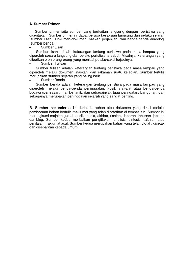 Sumber Primer Dan Sumber Sekunder