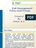 The Risk Management Policy and Process: Lecture Two