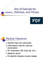Prescription of Exercise For Health, Wellness, and Fitness