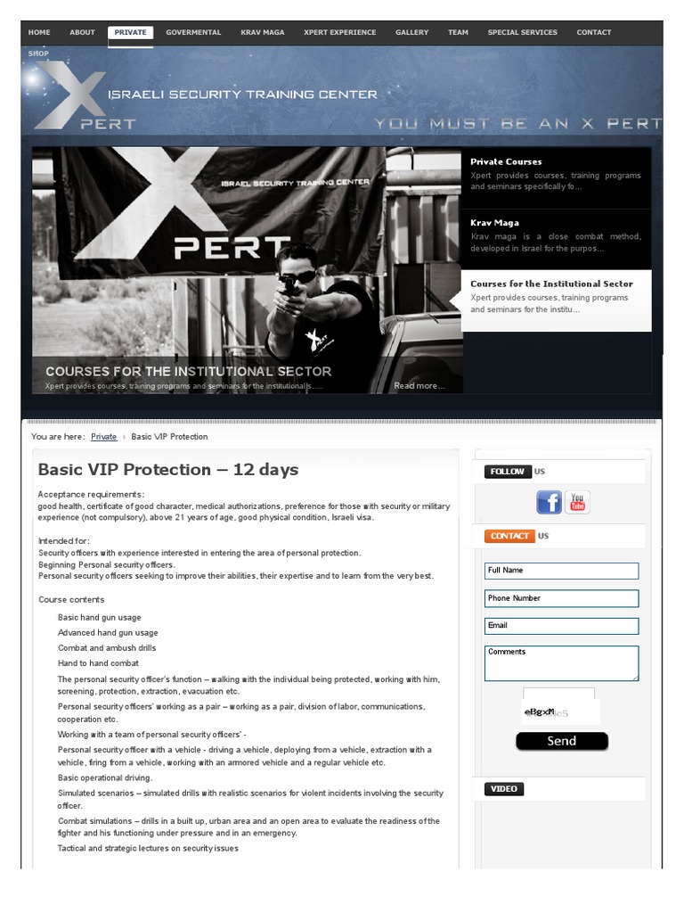 Basic VIP Protection - 12 Days | PDF | Krav Maga | Israel