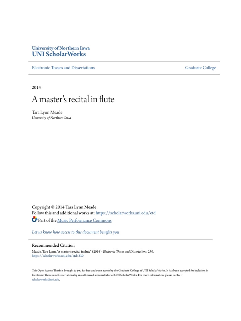 Recital Programme of Master Degree | PDF | Thesis | Carmen