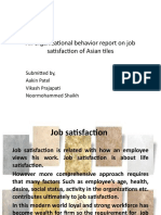 An Organizational Behavior Report On Job Satisfaction of Asian Tiles