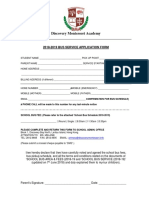 Discovery Montessori Academy: 2018-2019 Bus Service Application Form