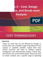 Module 2 Cost Design Economics and Break-even Analysis