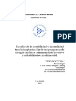 Estudio de La Morbilidad y Mortalidad Tras La Implantación de Un Programa de Cirugía Cardiaca Mínimamente Invasiva y Rehabilitación Multimodal - Tesis - Juan Antonio Margarit Calabuig