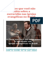 10 Fatos Que Você Não Sabia Sobre A Escravidão Nas Igrejas Evangélicas No Brasil