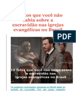 10 Fatos Que Você Não Sabia Sobre a Escravidão Nas Igrejas Evangélicas No Brasil
