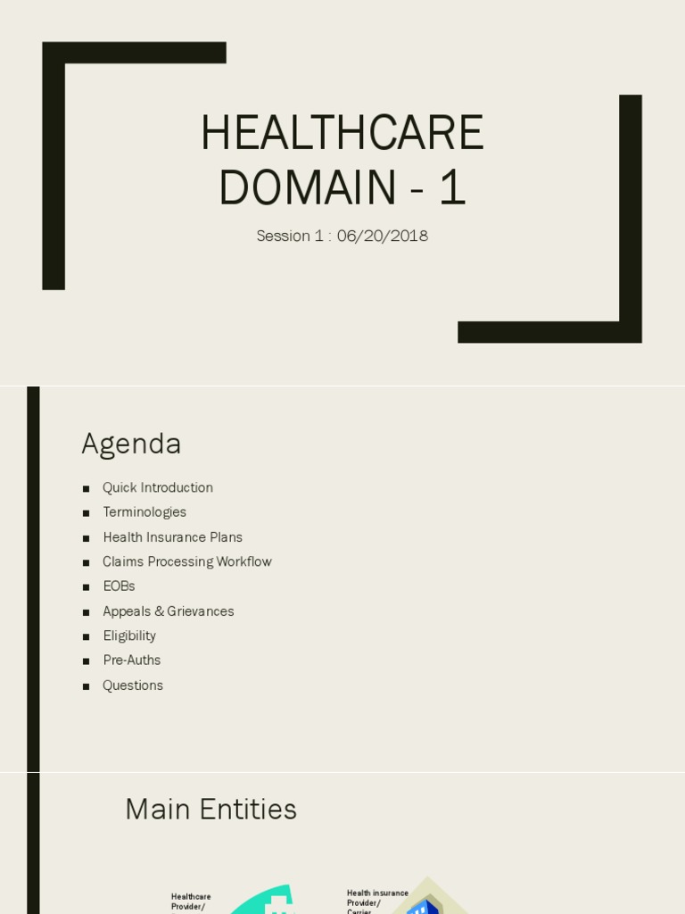 HealthCare Domain Training Session 1 | PDF | Health Maintenance ...