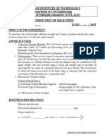 Heritage Institute of Technology Department of Civil Engineering Strength of Materials Laboratory (CIVL 2111) Tension Test of Mild Steel