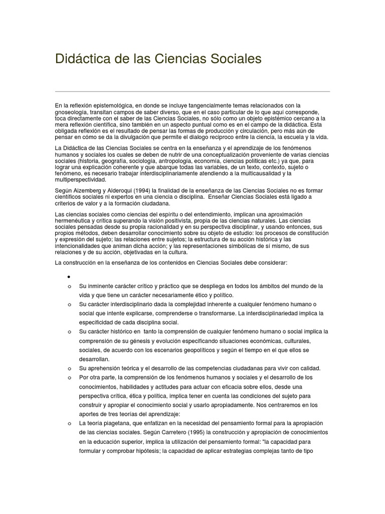 Didáctica de Las Ciencias Sociales | PDF | Conocimiento | Science