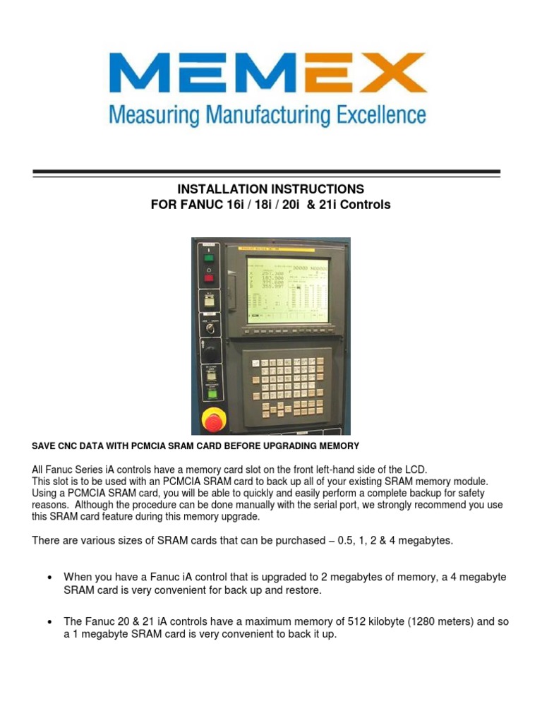 M100734D Fanuc i Series Installation Manual | Random Access Memory |  Electrical Connector