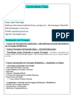 Curriculum Vitae Terapeuta Holistica