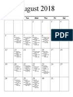 Senior Schedule August September