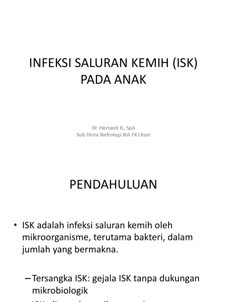 Manajemen ISK pada Anak: Diagnosis dan Terapi | PDF