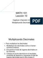 Multiplicando Decimales Lección 10