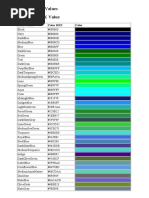 HTML Color Values&Names