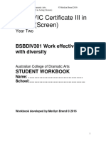 22307VIC Certificate III in Acting (Screen) : BSBDIV301 Work Effectively With Diversity