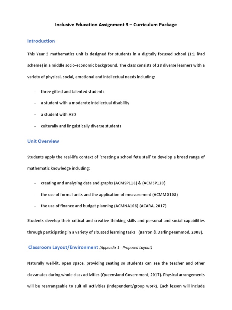 Year 5 Inclusive Math Curriculum Package | PDF | Inclusion (Education ...
