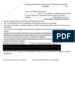 Acta reunión entrega libretas escolares