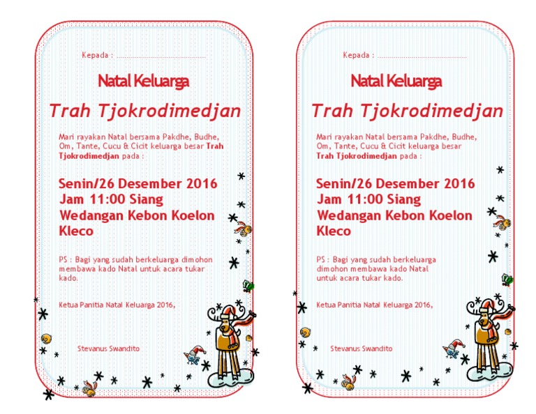 Contoh Undangan Natal Keluarga Pdf